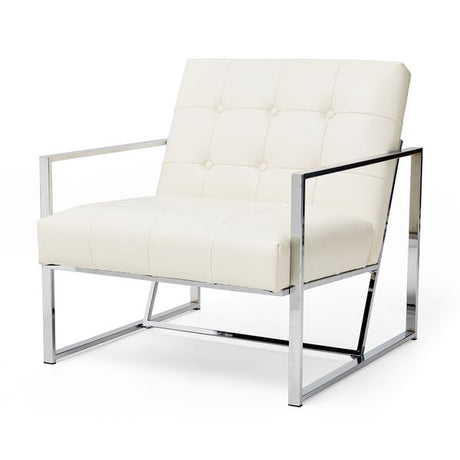 Glitzhome mid century accent chairs with armrest, metal frame & faux leather