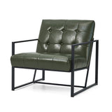Glitzhome mid century accent chairs with armrest, metal frame & faux leather