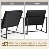 Glitzhome mid century accent chairs with armrest, metal frame & faux leather