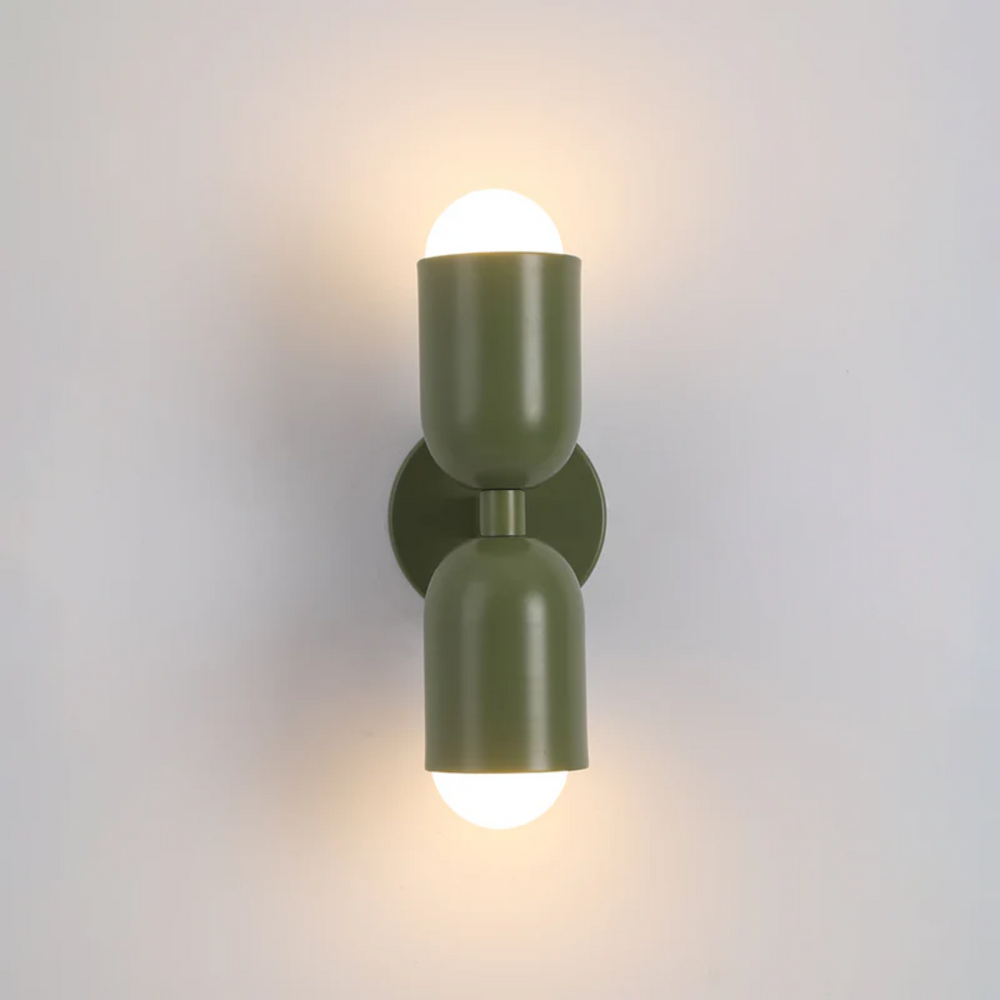 Modern Metal Cylinder LED Wall Sconce 2-Light Warm White Indoor