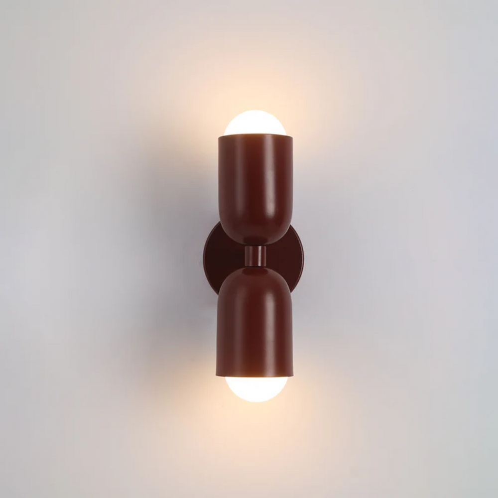 Modern Metal Cylinder LED Wall Sconce 2-Light Warm White Indoor