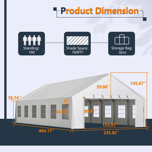 20x40FT Heavy Duty Party Tent with Removable Sidewalls