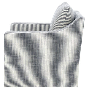 Merced - Upholstered Sloped Arm Accent Swivel Chair With 360 Degree Swivel Base - Gray