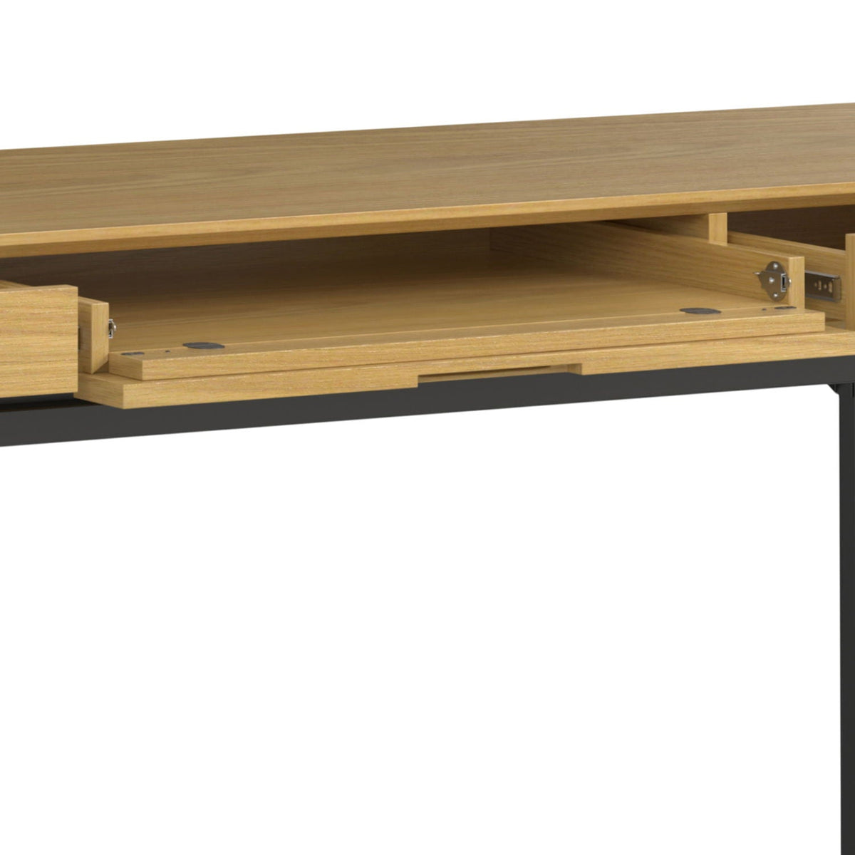 Mid Century Handcrafted Wide Writing Desk with Storage Drawers - Light Brown or Dark Brown