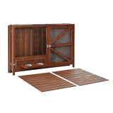 43" Solid Wood Dog Crate Furniture Foldable Indoor Kennel