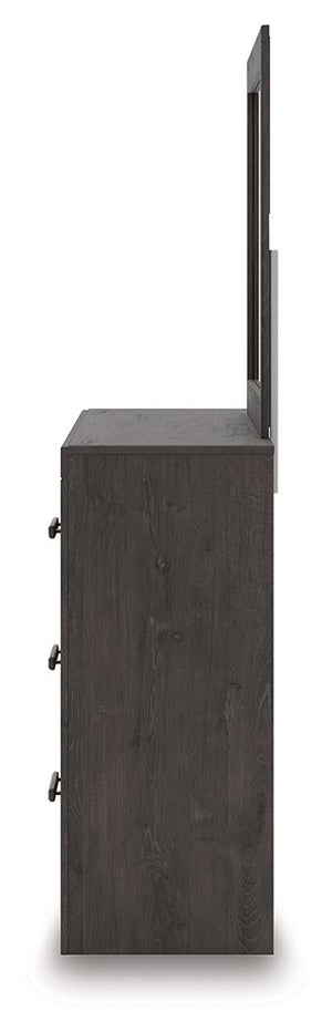 Prendonea - Dresser and Mirror - Charcoal