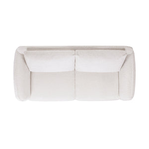 Sharon 84' Puffy Arm Sofa, Alpaca Off-White Chenille