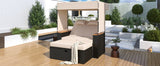 Bethany Two-Person Outdoor Rattan Daybed with Adjustable Canopy and Hidden Storage
