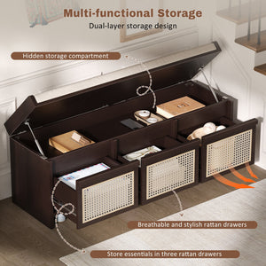 TREXM 48" Entryway Shoe Bench