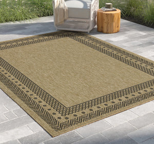 Earth GC_NTL1006 Jute/Black Indoor/Outdoor Area Rug