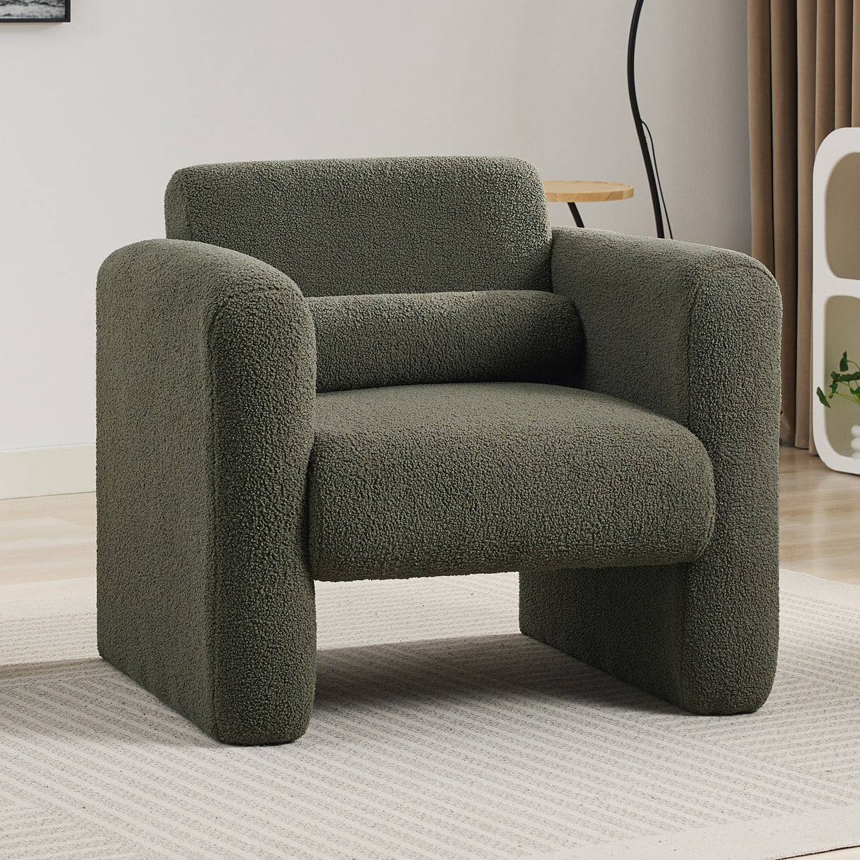 Marlowe Modern Sherpa Upholstered Comfy Reading Accent Chair