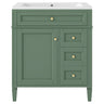 Bathroom Vanity With Top Sink, Storage Cabinet, 2 Drawers, Tip Out Drawer