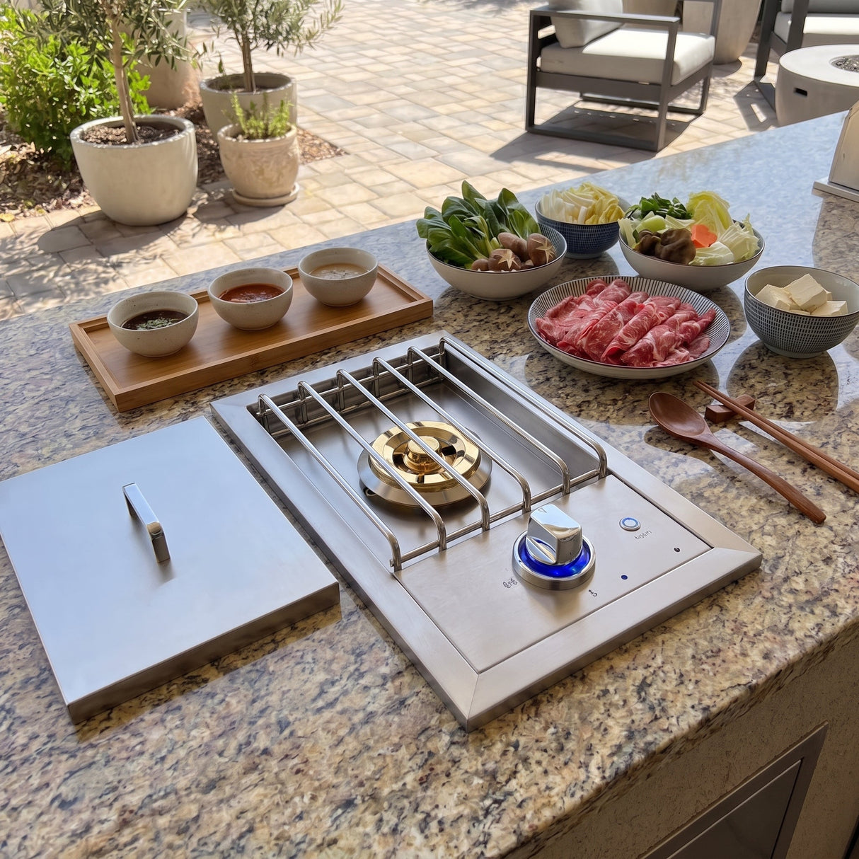 Single Grilling Side Burner, 17,000BTU Liquid Propane