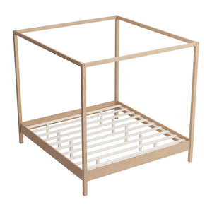 Canopy Bed Frame 4 Poster Platform Bed With Slats Support, No Box Spring Needed