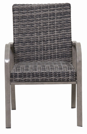 2PC Outdoor Dining Chair with Hand-Painted Frame and Water-Washed Cotton Seat