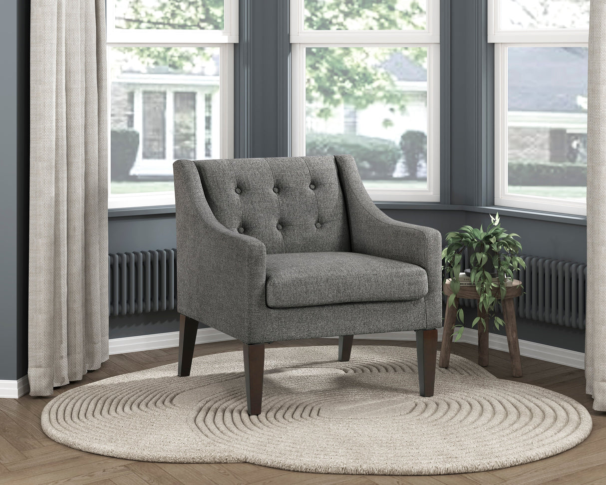 Contemporary Button Tufted Accent Chair