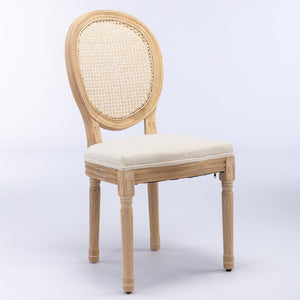 A&A French Style Solid Wood Frame Dining Chairs Set of 2