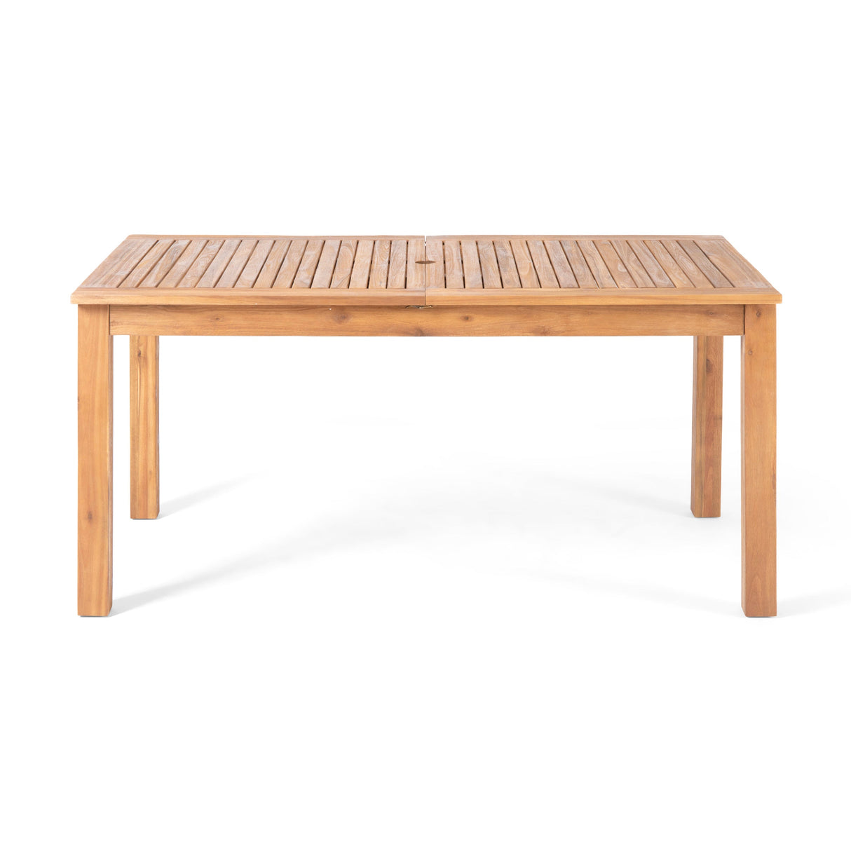 Outdoor 7 Pieces Rustic Patio Acacia Expandable Dining Set with Cushions