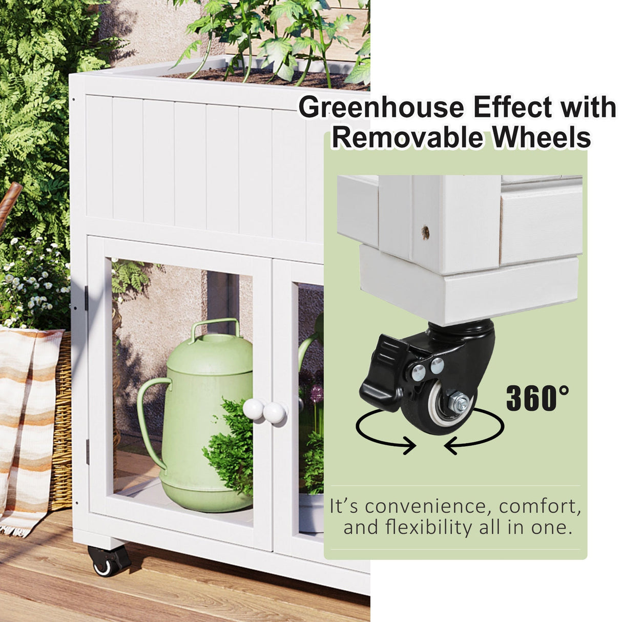 TOPMAX Patio Mini Wood Cold Frame Greenhouse