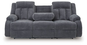 Observation - Reclining Power Sofa With Drop Down Table - Steel