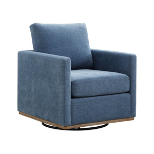 Modern Square Upholstered Swivel Accent Chair With Metal Base