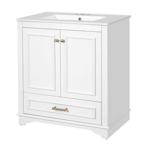 Bathroom Vanity With Sink, Cabinet & 2 Soft Closing Doors & Adjustable Shelf