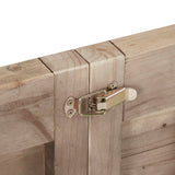 Rustic Dining Table with Metal Support in Natural Pine Wood Finish