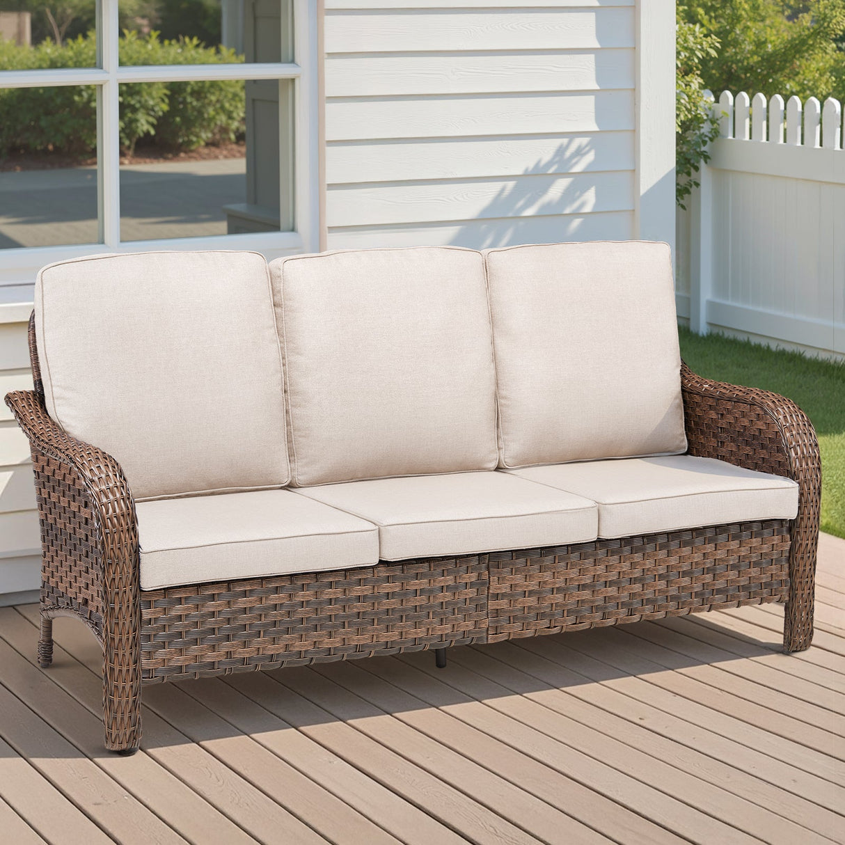 70.9" PE Wicker Rattan Outdoor Furniture Set