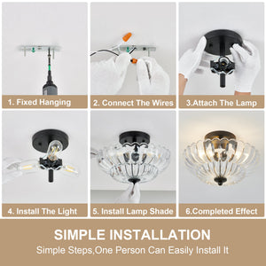 Smoky Semi Flush Mount Ceiling Light