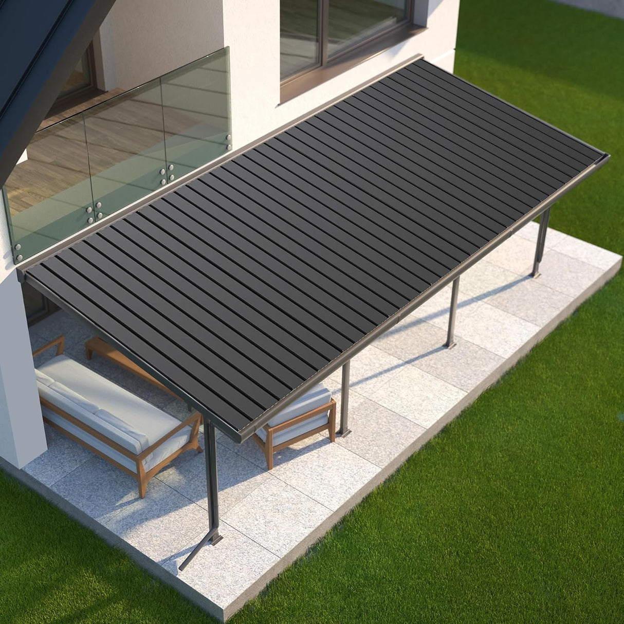 20 PCS Metal Roofing Panels in Grey