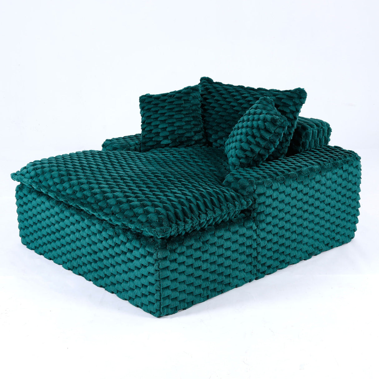 Comfort Bearing Sofa With 2 Pillows And 1 Backrest - Green