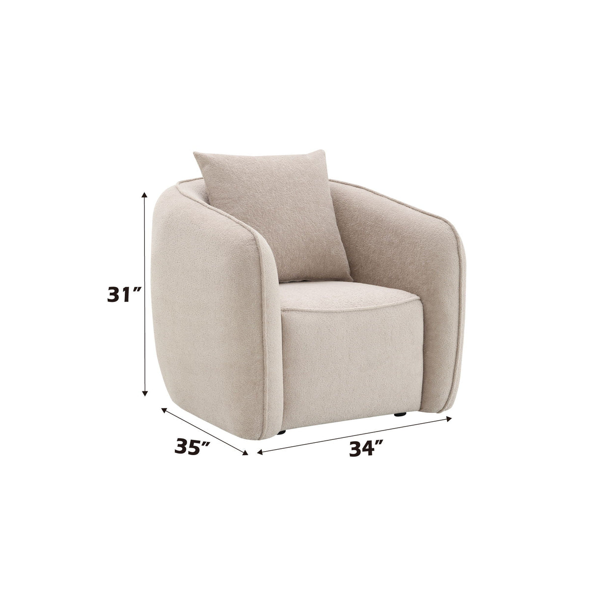 Keith - Chair With 1 Matching Color Toss Pillows