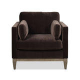 Knox 36" Modern Farmhouse Arm Chair, Deep Brown Performance Velvet