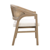 Wooden Frame Dining Chair with Rattan Back, Set of 2