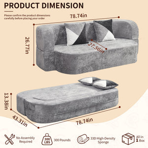Eggshell Sofa Bed - Convertible Boneless Couch