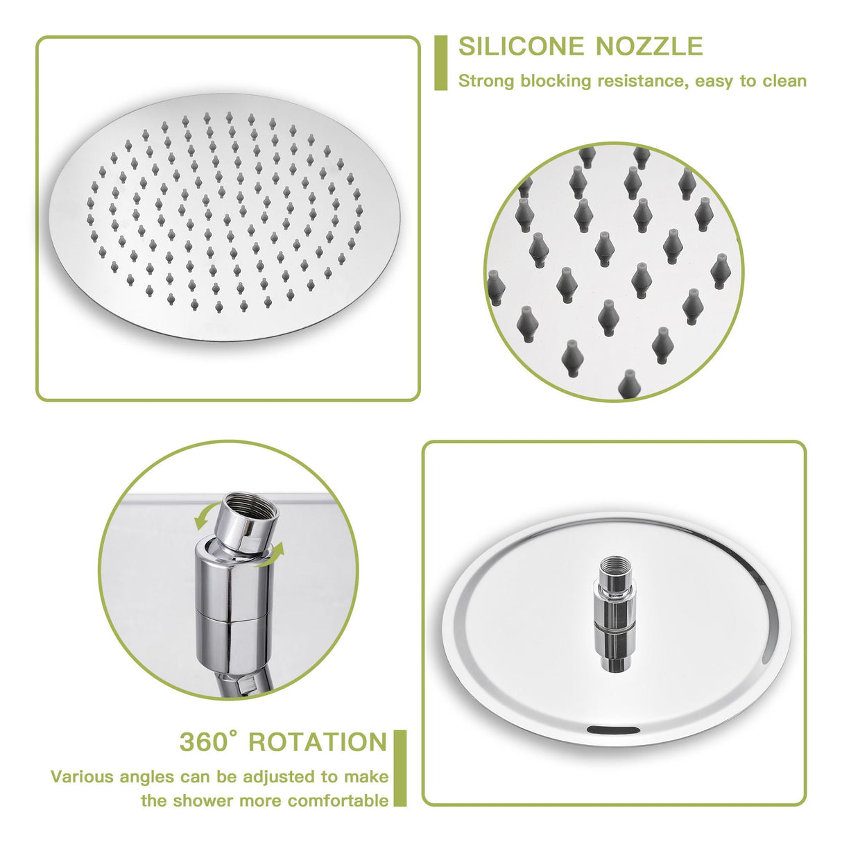 Shower System With 5 Function Rain Hand Shower And Slide Bar Combo