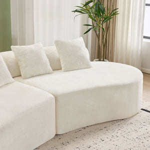 Modern Curved Sofa With Pillows