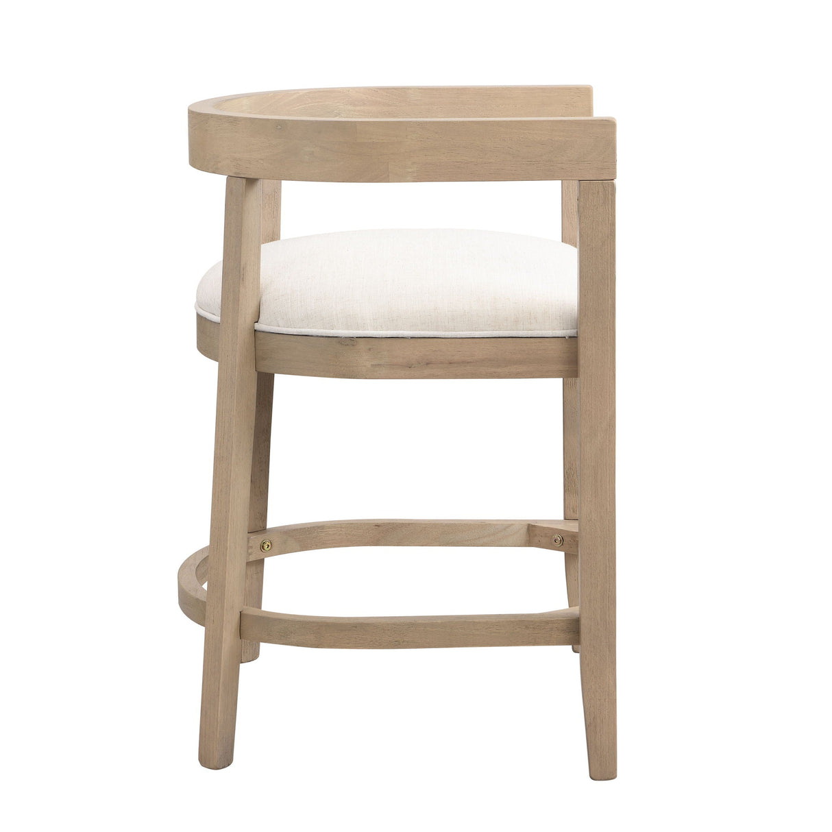 Modern Rubberwood Counter Stool Set With Upholstered Seats