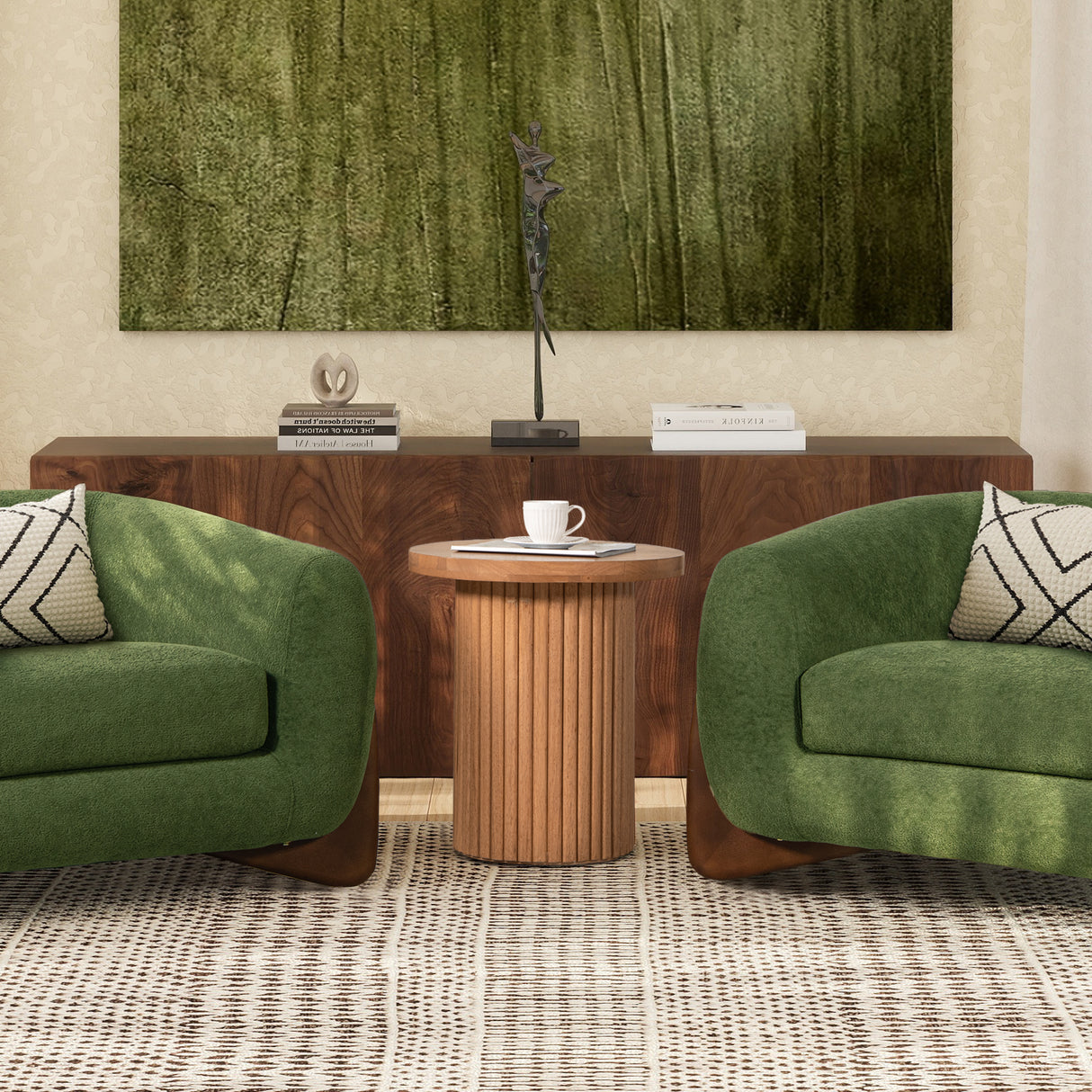 Kenzie-19.5'-Fluted-Pillar-Round-Accent-Side-Table,-Light-Natural-Brown-Rubberwood-