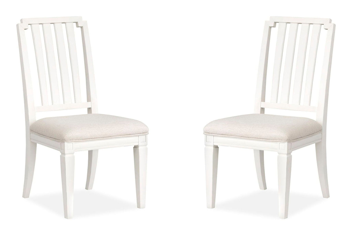 Willowbrook - Upholstered Side Chair With Wood Slat Back (Set of 2) - Egg Shell White