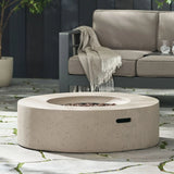 Modern Lightweight Concrete Outdoor Circular Fire Pit 50,000 BTU