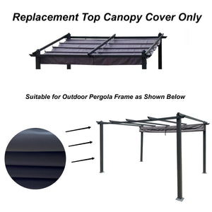 Replacement Canopy Top Cover Fabric For Outdoor Patio Retractable Pergola Sun-Shelter Canopy