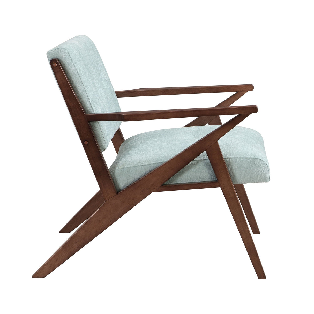 Modern Accent Chair With Plush Cushions, Angled Arm Design - Green