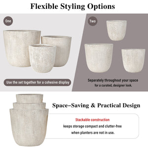U_STYLE Lightweight MGO Planter Set of 3