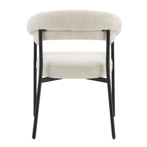 Jirina - Chenille Arm Chair (Set of 2) - Beige & Black
