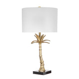 D16x31' Leaf Lamp with Marble Base Gold