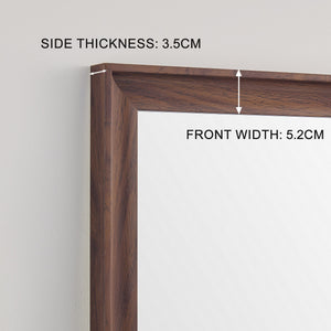 Vintage Full Length Mirror 70'x 31' Wall-Mounted with Faux Wooden Frame in Brown