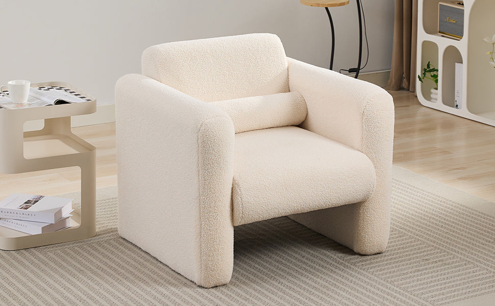Marlowe Modern Sherpa Upholstered Comfy Reading Accent Chair