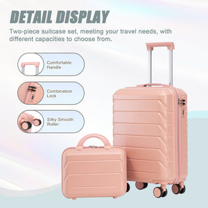 2-Piece ABS Spinner Wheel Luggage Set with Combination Lock