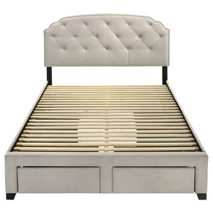 Marianna 4-drawer Upholstered Queen Storage Bed Cream